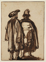O+ 042
<br/>
Twee Joodse mannen in gesprek
<br/>
<em>Rembrandt (1606-1669)</em>
